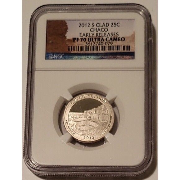 2012 S Clad Chaco Canyon NP Quarter Proof PF70 UC NGC Early Releases - Picture 1 of 2